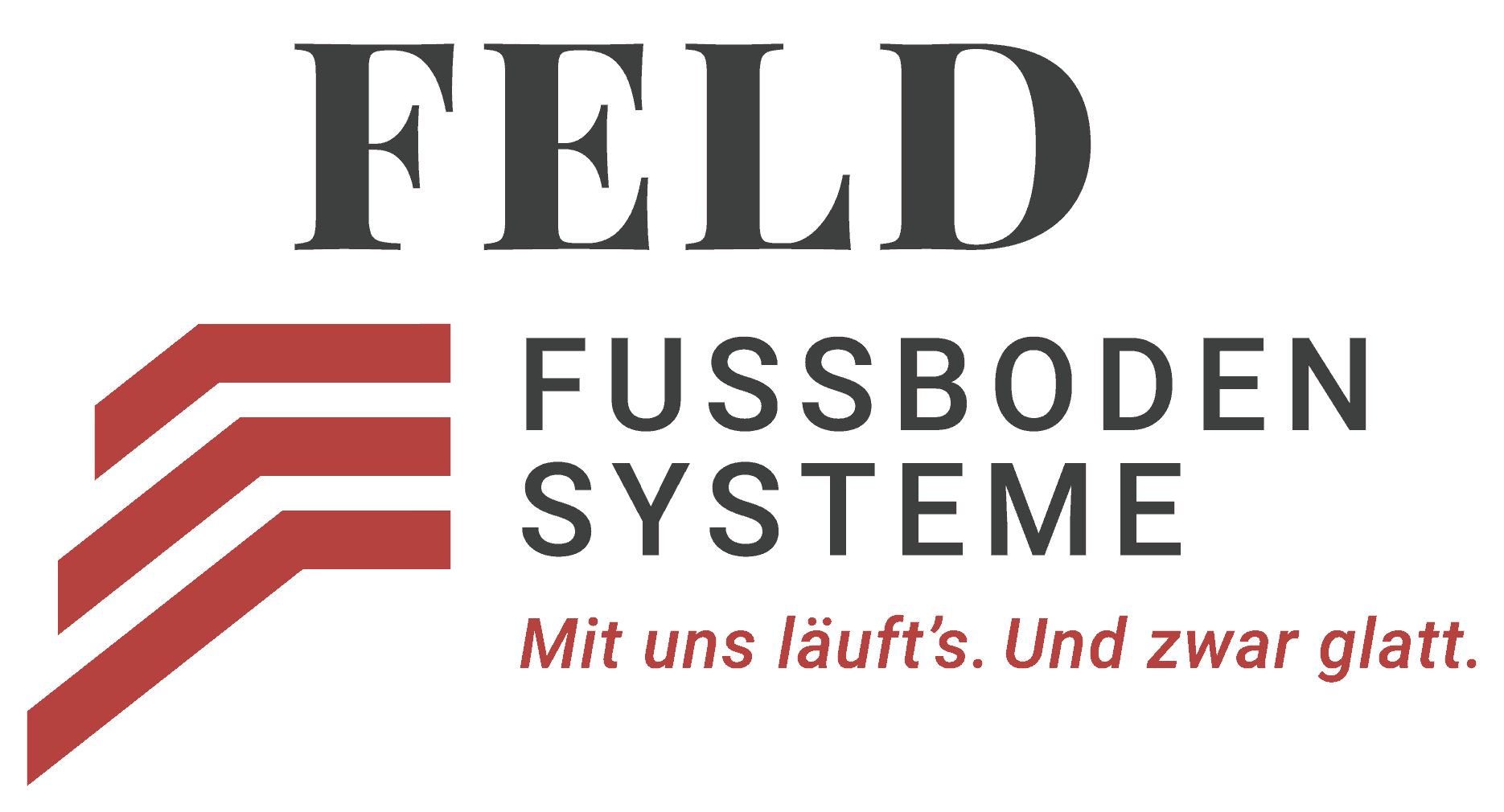 Feld Fussbodensysteme Logo mit Tagline für Web